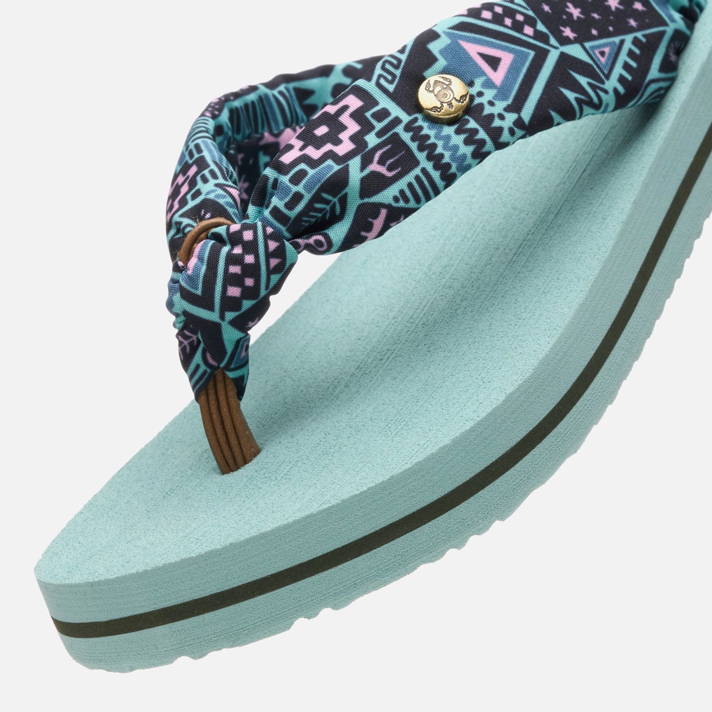 Sandalia Mujer Shancleta Verde Agua Haka Honu