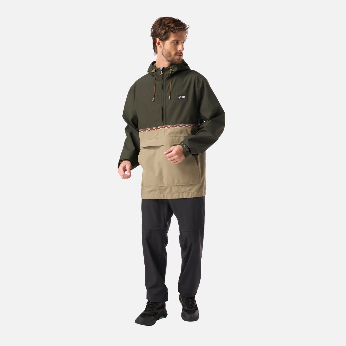 Chaqueta Hombre Viento Norte 14 Zip Verde Militar Haka Honu