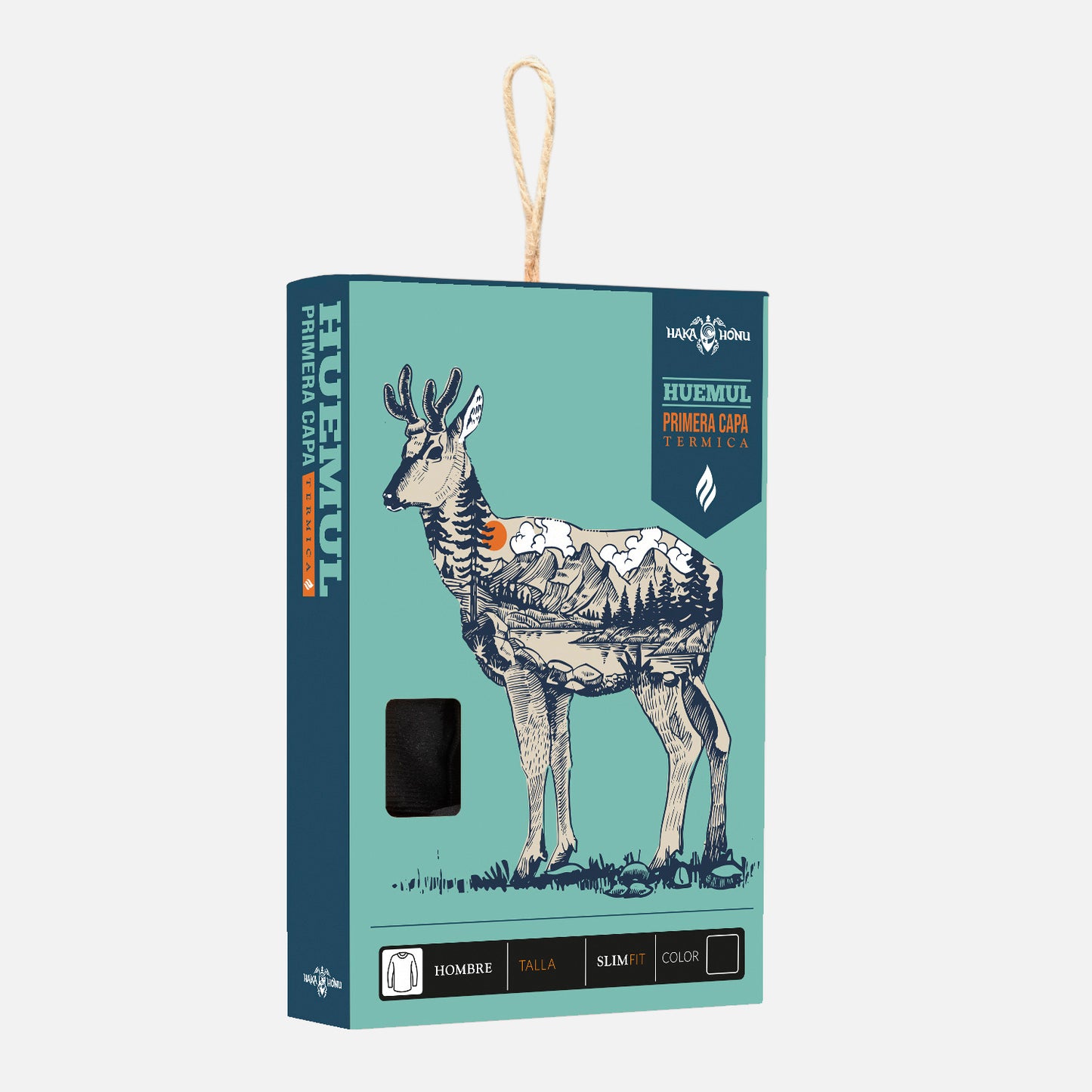 Primera Capa Hombre Huemul Top Negro Haka Honu