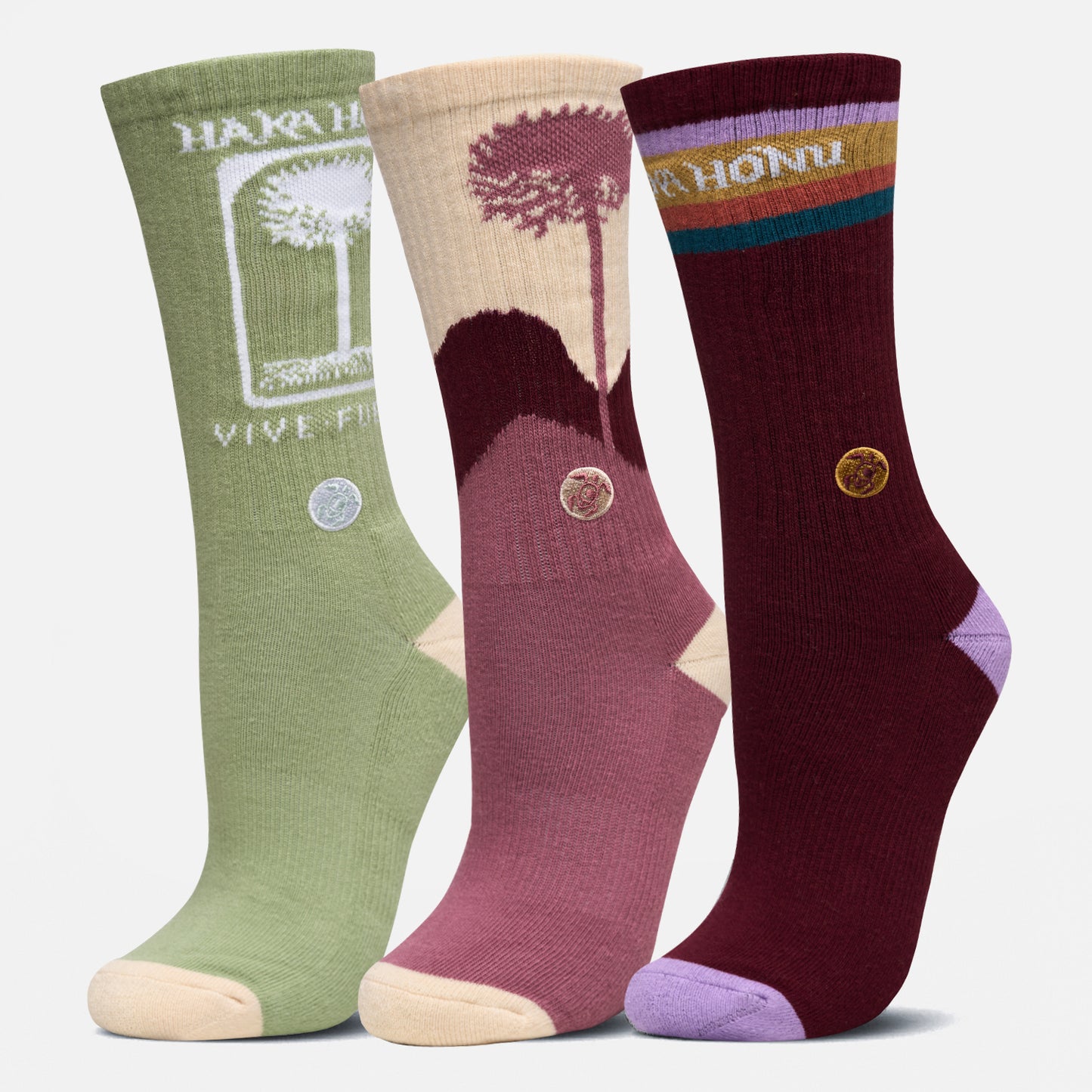 Calcetines Mujer Las Tres Puntas Pack Largo Multicolor Haka Honu