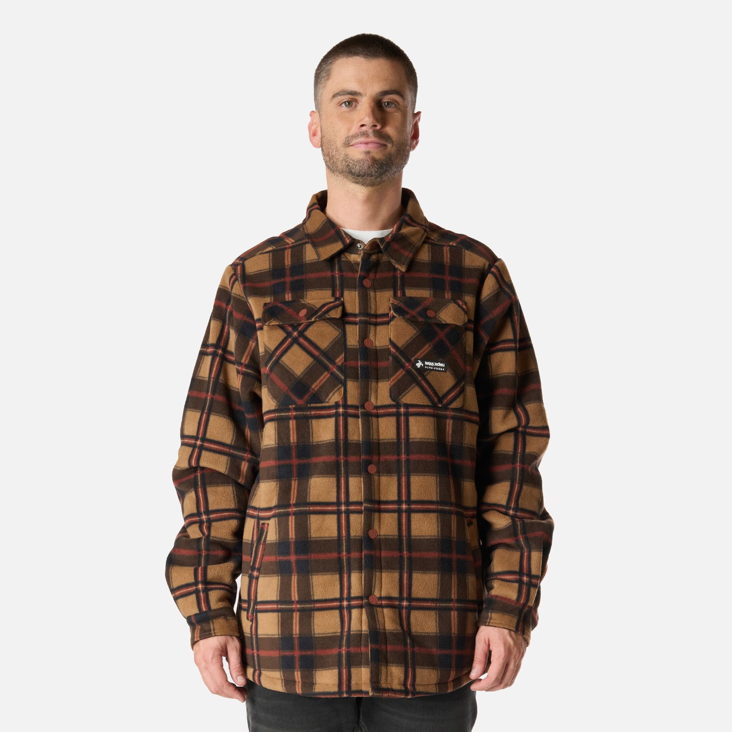 Camisa Hombre Cuentiao Print Terracota Haka Honu
