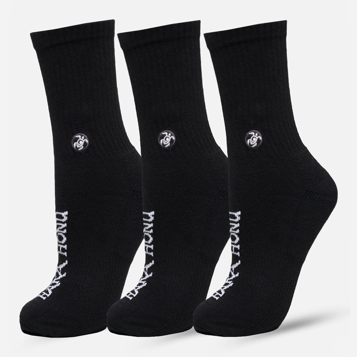 Calcetines Unisex Las Tres Puntas Pack Medio Full Negro Haka Honu