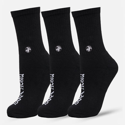 Calcetines Unisex Las Tres Puntas Pack Medio Full Negro Haka Honu