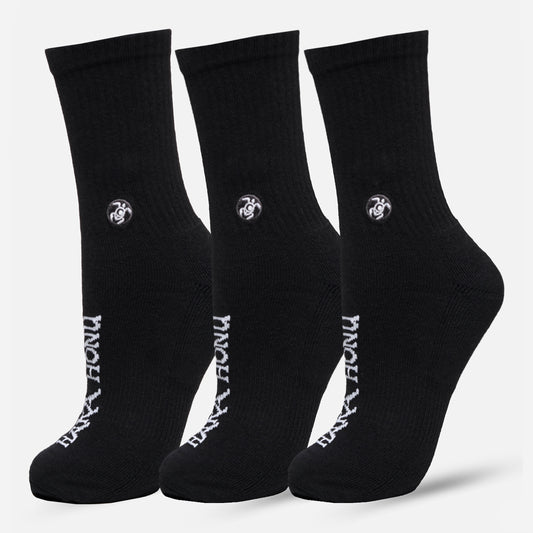 Calcetines Unisex Las Tres Puntas Pack Medio Full Negro Haka Honu