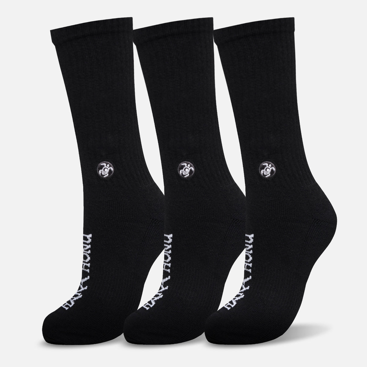 Calcetines Unisex Las Tres Puntas Pack Largo Full Negro Haka Honu