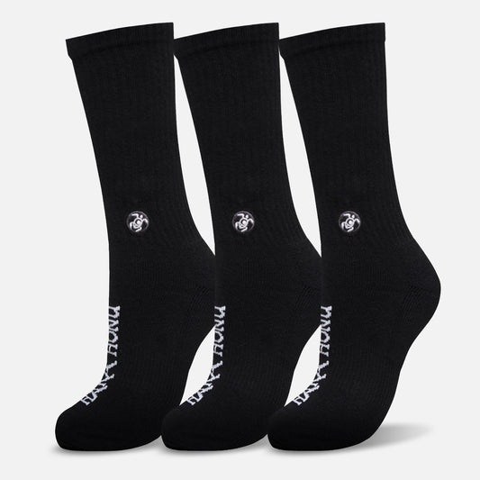 Calcetines Unisex Las Tres Puntas Pack Largo Full Negro Haka Honu