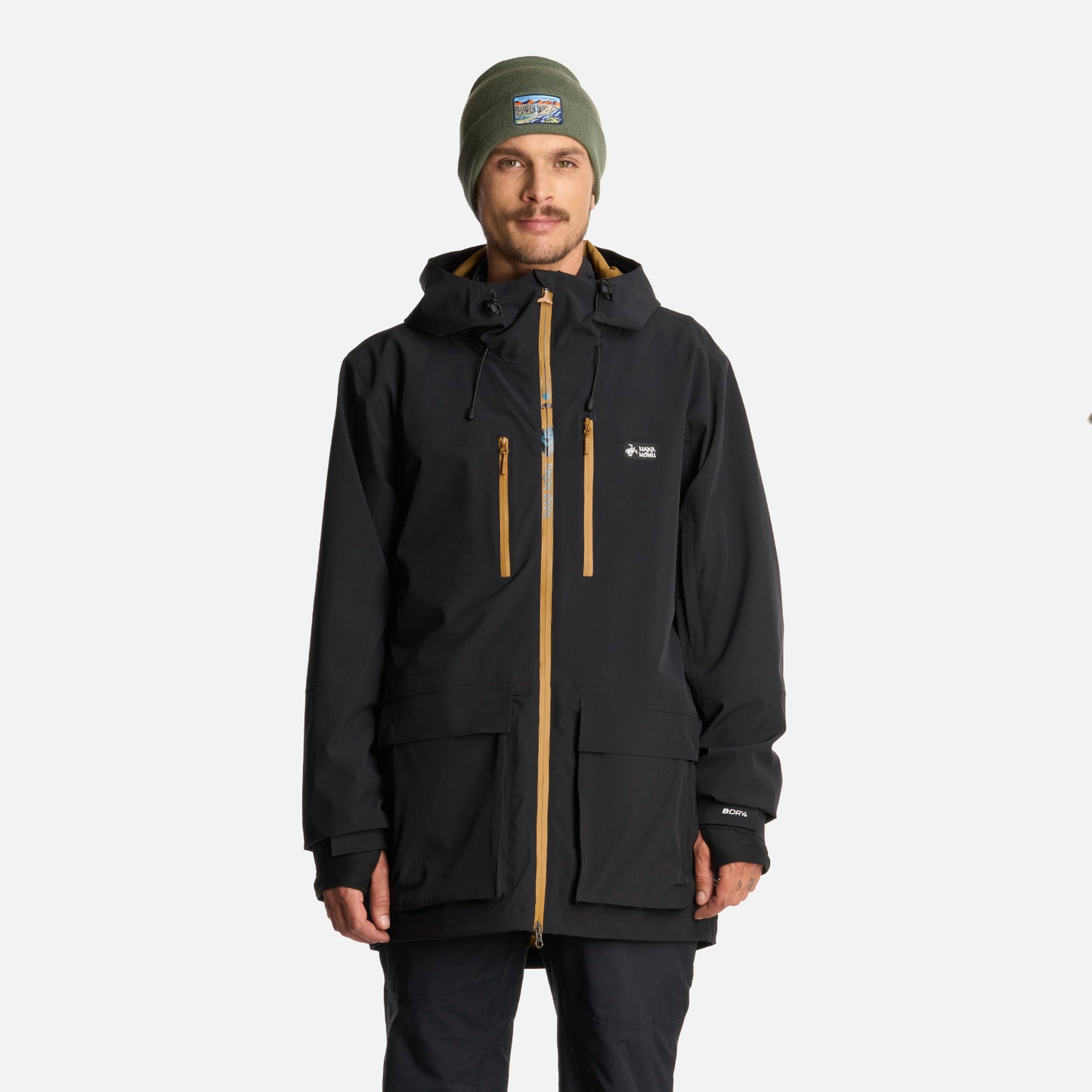 Chaqueta Hombre Viento Blanco Negro Haka Honu