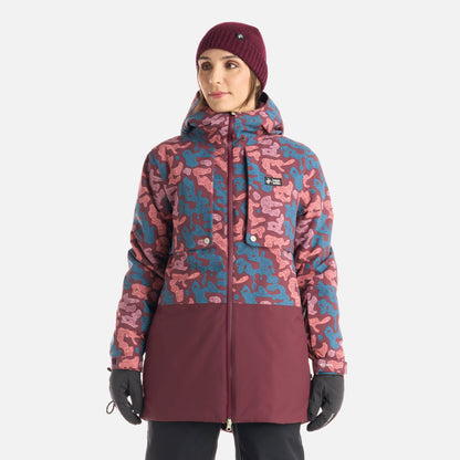 Chaqueta Mujer Yeti Print Burdeo Haka Honu