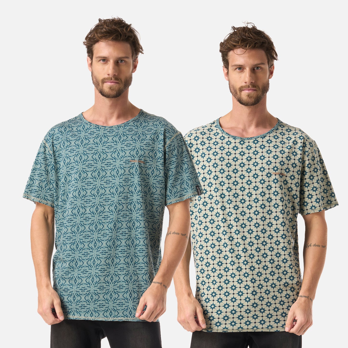 Polera Hombre Bi-curioso Print Azul Noche Haka Honu