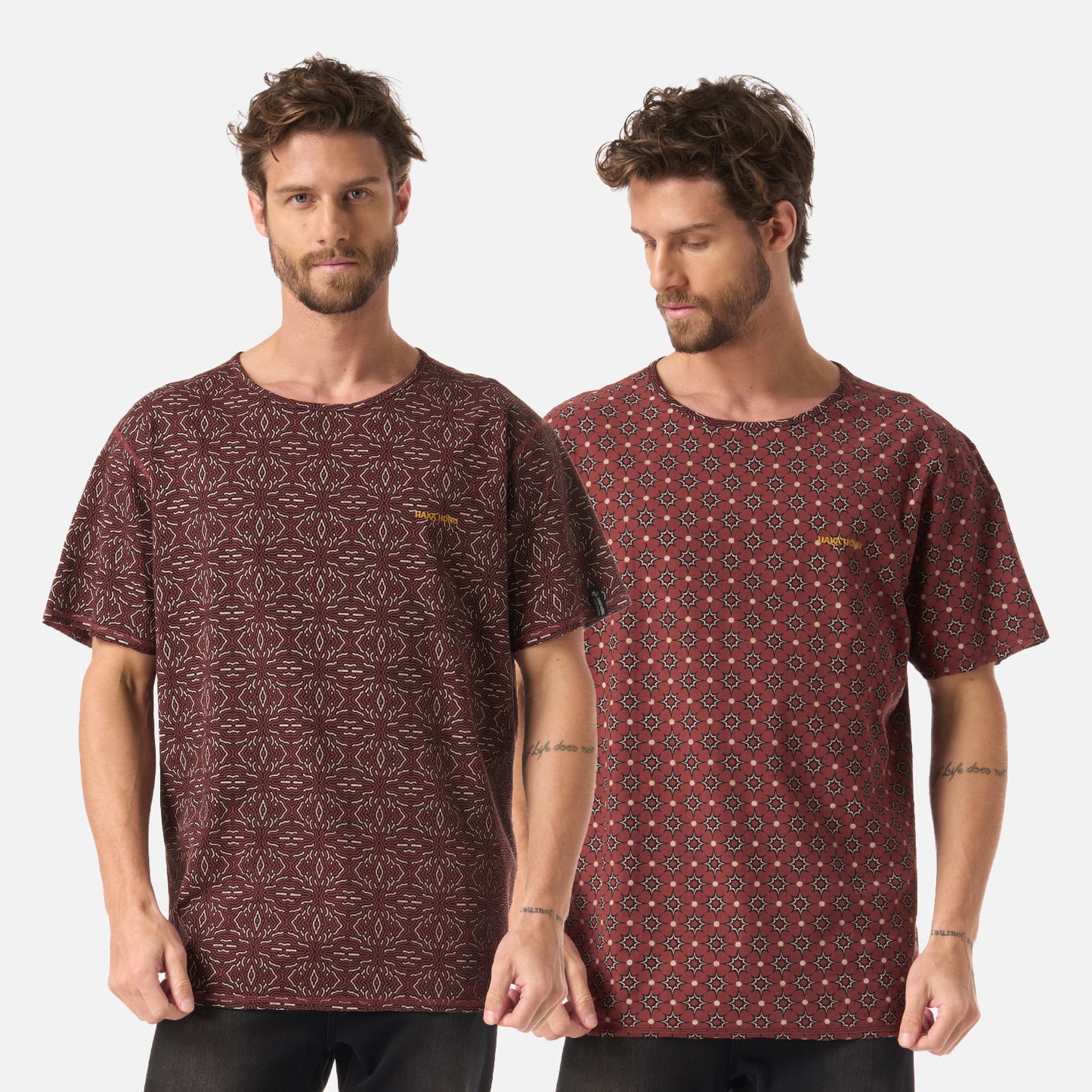 Polera Hombre Bi-curioso Print Vino Haka Honu