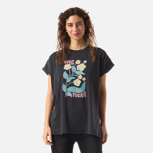 Polera Mujer Garza Negro Haka Honu