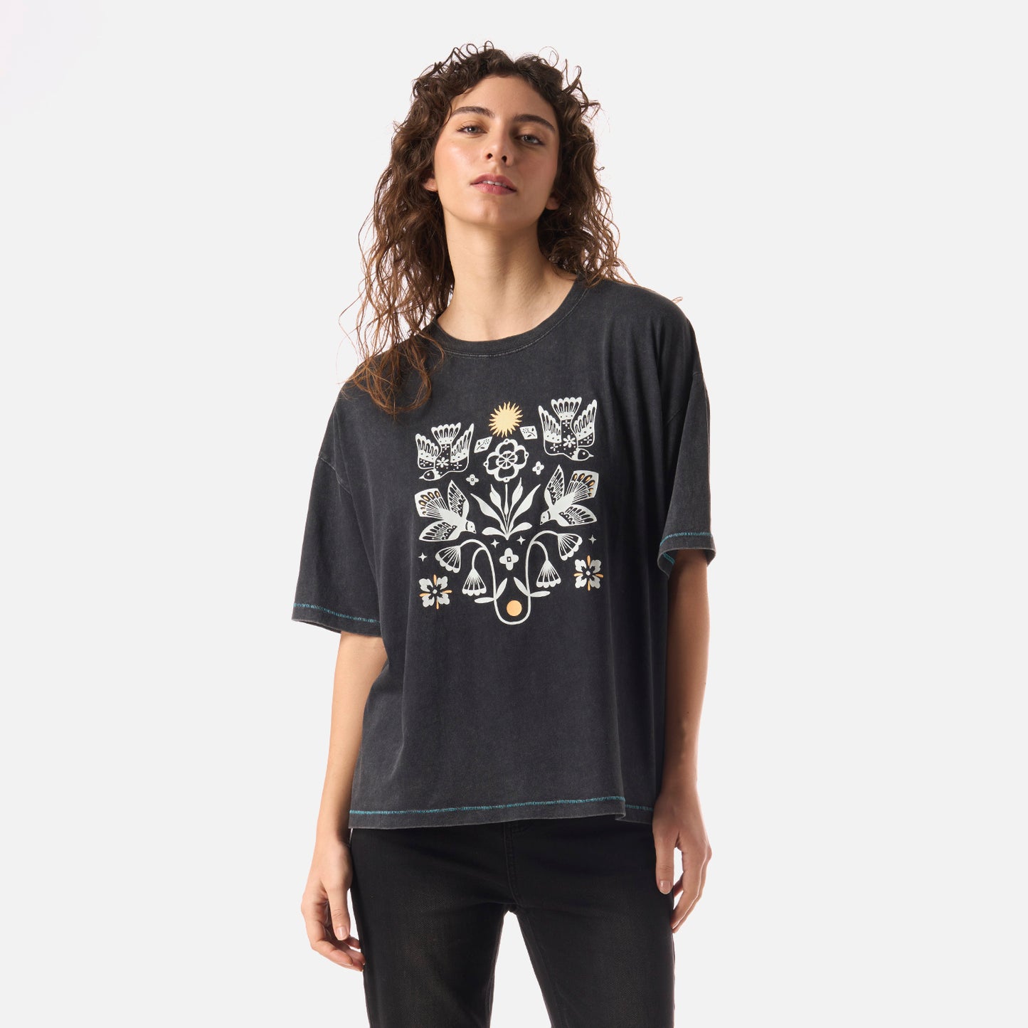 Polera Mujer Gorrion Negro Haka Honu