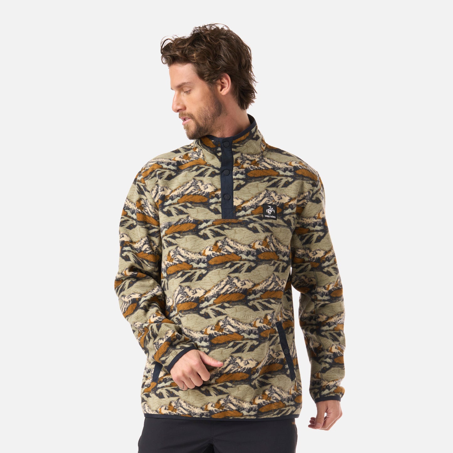 Polar Hombre Tokerau Print Verde Oliva Haka Honu