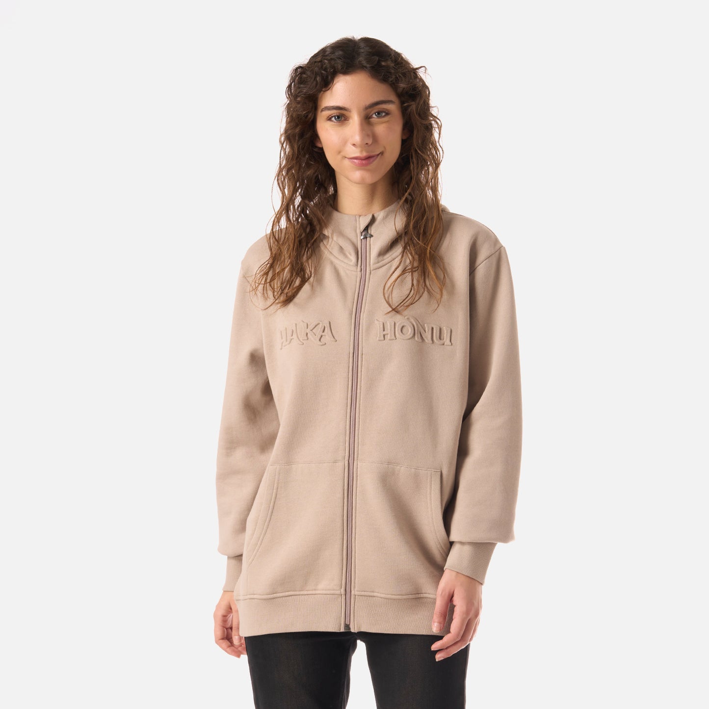 Polerón Mujer Motomami Full Zip Taupe Haka Honu