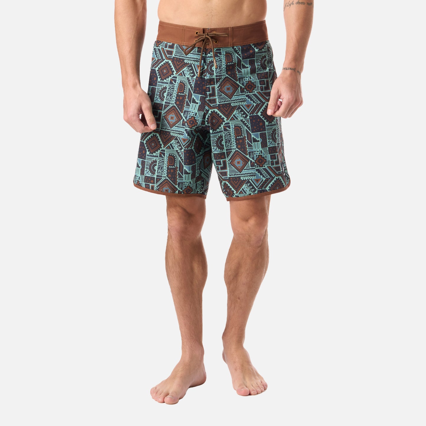 Traje de Baño Hombre Sorfer Print Mostaza Oscuro Haka Honu