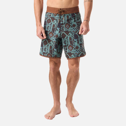 Traje de Baño Hombre Sorfer Print Mostaza Oscuro Haka Honu