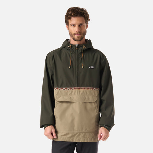 Chaqueta Hombre Viento Norte 14 Zip Verde Militar Haka Honu