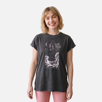 Polera Mujer Garza Negro Haka Honu
