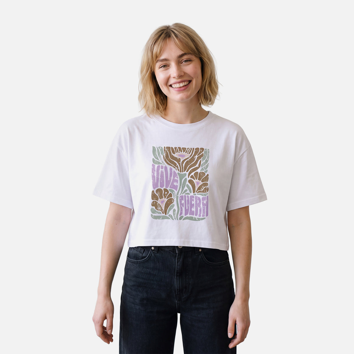 Polera Mujer Floreada Blanco Haka Honu