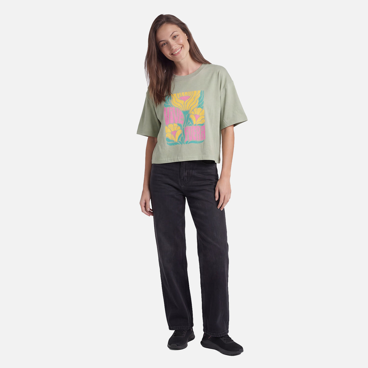 Polera Mujer Floreada Jade Haka Honu