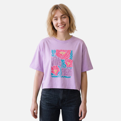 Polera Mujer Floreada Malva Haka Honu
