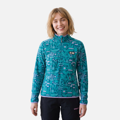Polerón Mujer Taina Print Turquesa Haka Honu