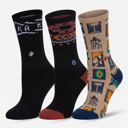 Calcetines Hombre Las Tres Puntas Pack Medio Arena / Café / Negro Haka Honu