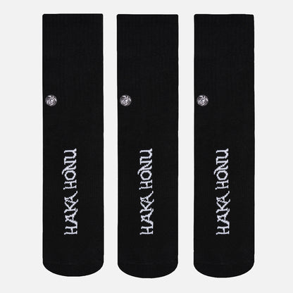 Calcetines Unisex Las Tres Puntas Pack Medio Full Negro Haka Honu