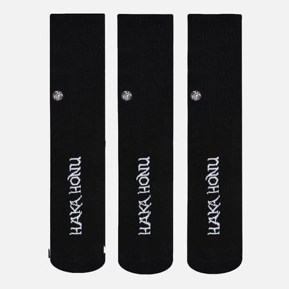 Calcetines Unisex Las Tres Puntas Pack Largo Full Negro Haka Honu