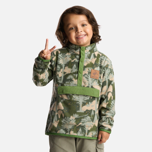 Polerón Niño Tokerau Poki Print Verde Haka Honu