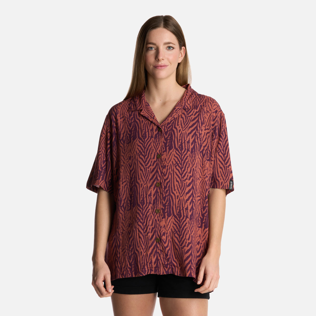 Camisa Mujer Marmolada Print Coral Haka Honu - M