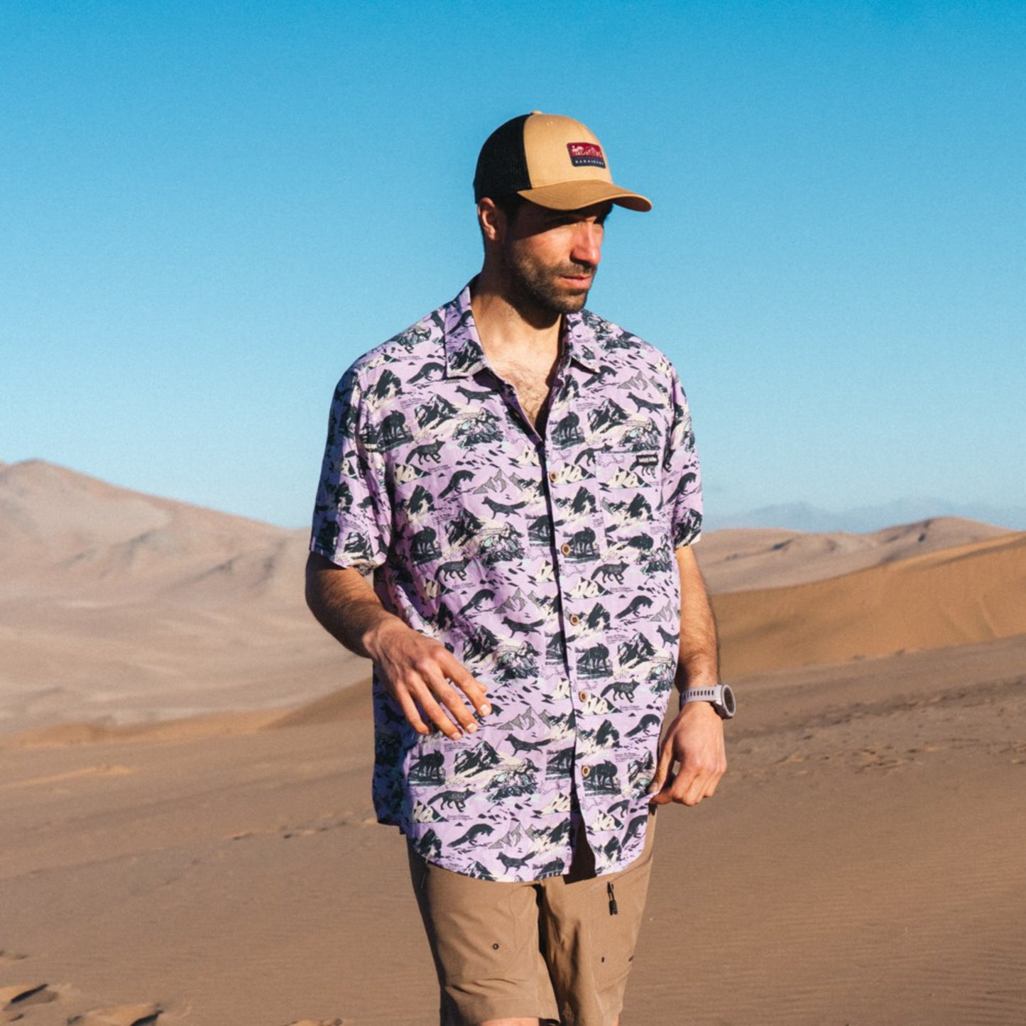 Camisa Hombre Good Karma Print Lavanda Haka Honu