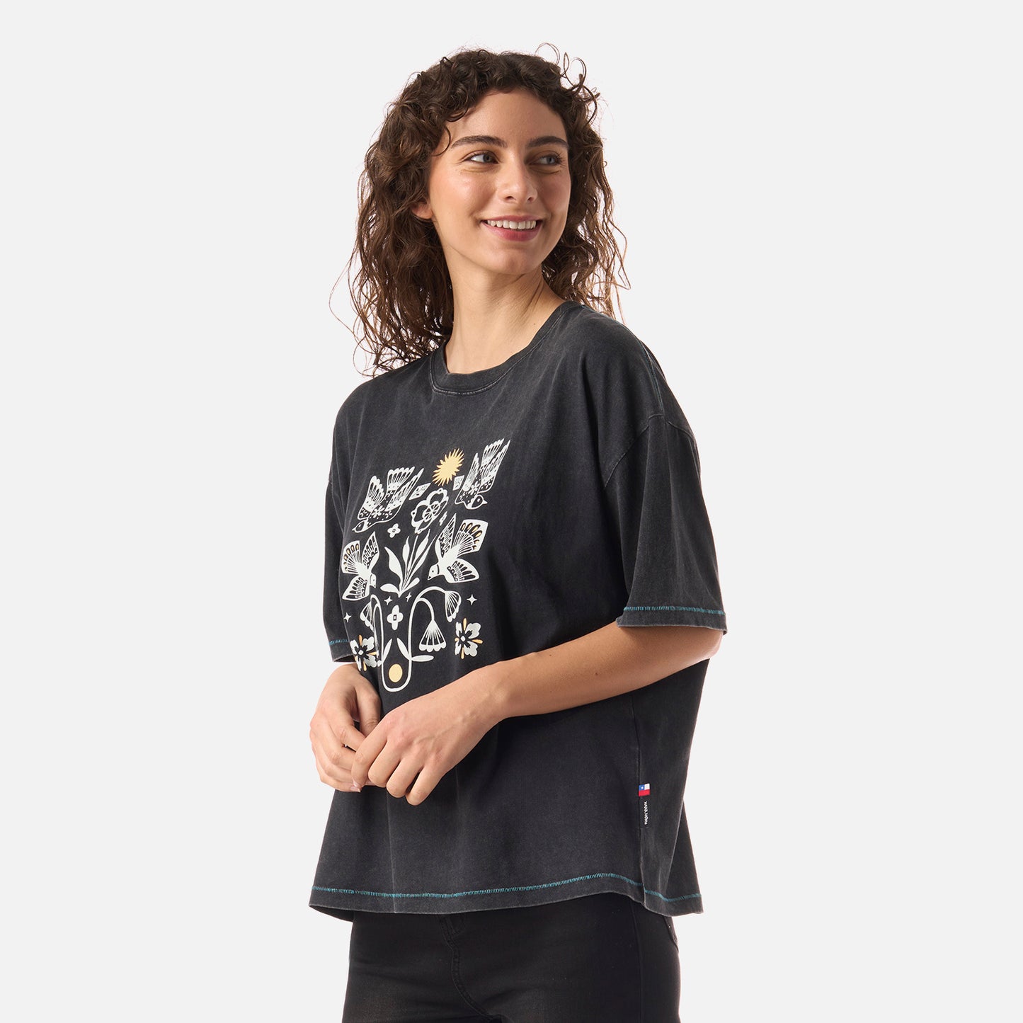 Polera Mujer Gorrion Negro Haka Honu