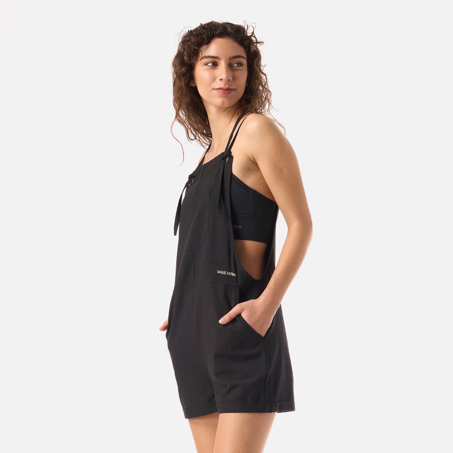 Jardinera Mujer Cultivadora Corta Negro Haka Honu