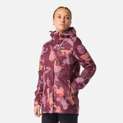 Chaqueta Mujer Kauai Print Morado Oscuro Haka Honu