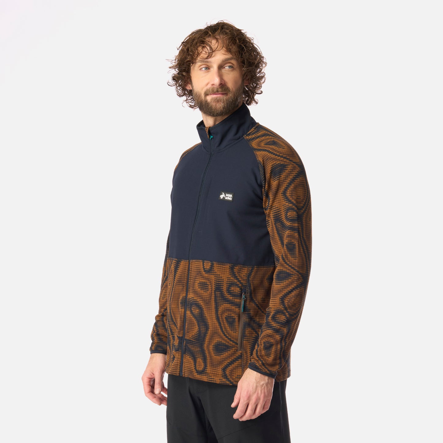 Polerón Hombre Taina Full Zip Print Café Haka Honu