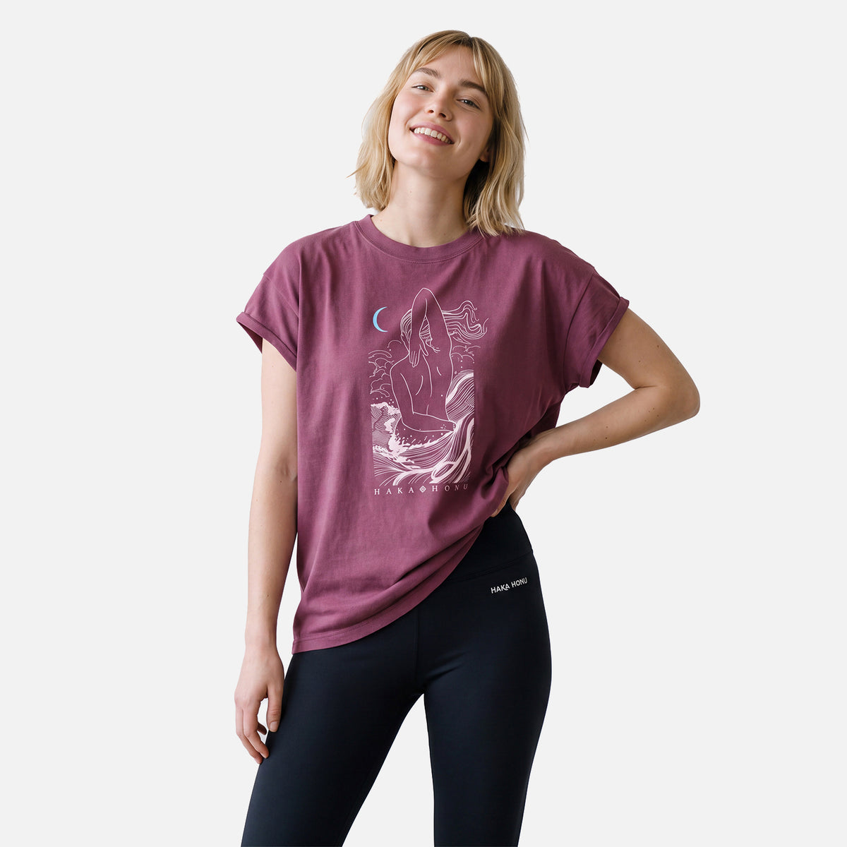 Polera Mujer Garza Burdeo Haka Honu