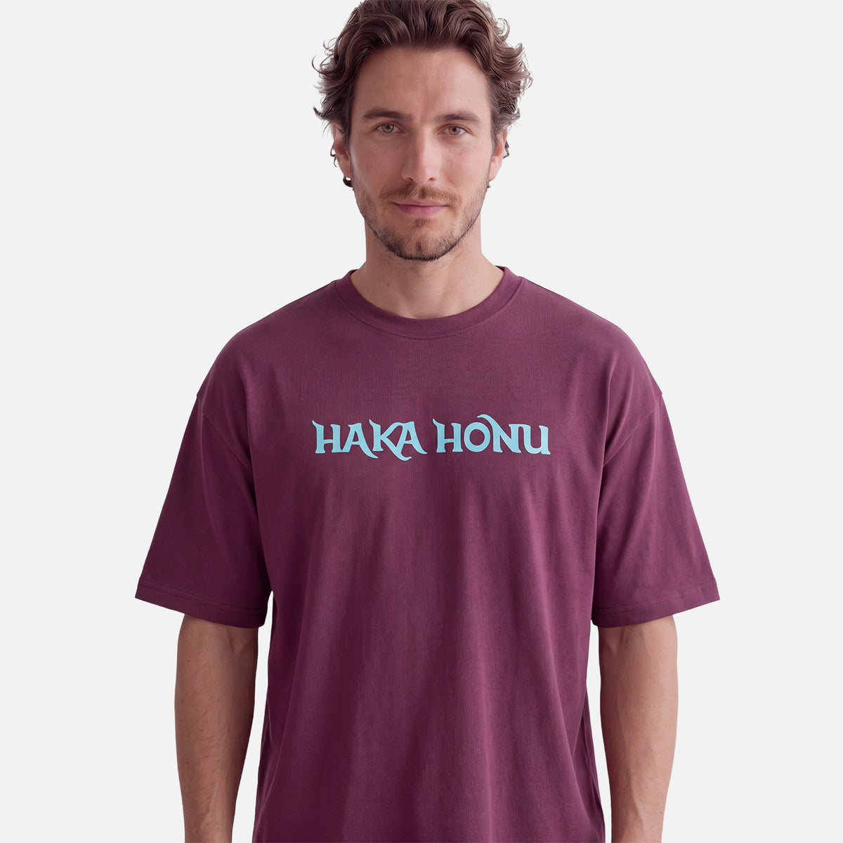 Polera Hombre Logo Morado Oscuro Haka Honu