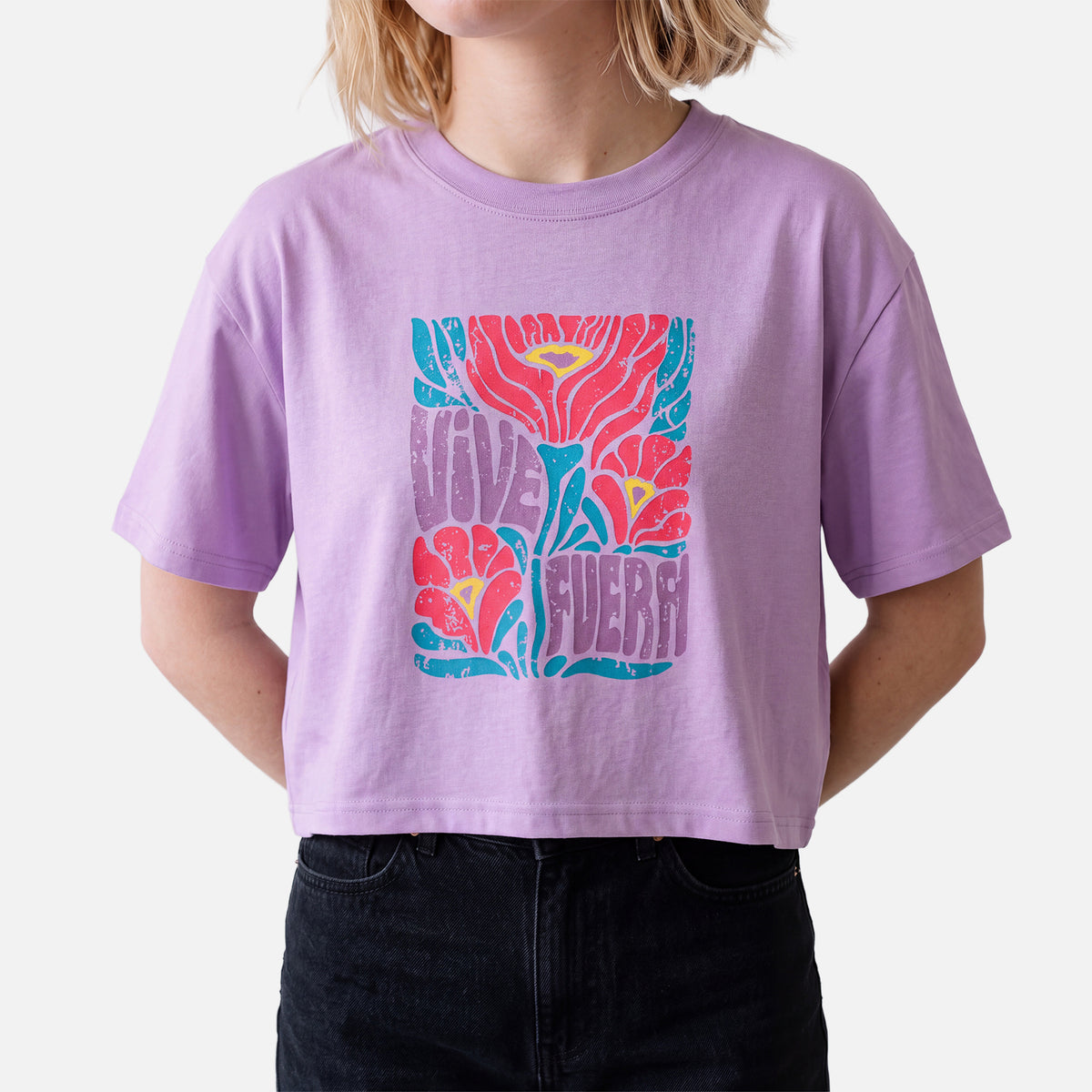 Polera Mujer Floreada Malva Haka Honu