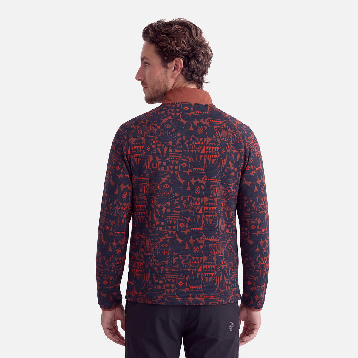 Polerón Hombre Taina Full Zip Print Terracota Haka Honu