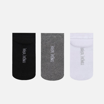 Calcetines Unisex Las Tres Puntas Pack Corto Negro blanco gris Haka Honu