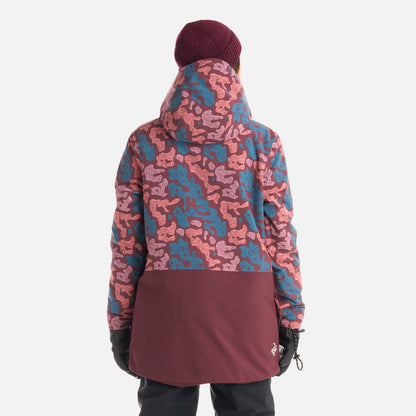 Chaqueta Mujer Yeti Print Burdeo Haka Honu