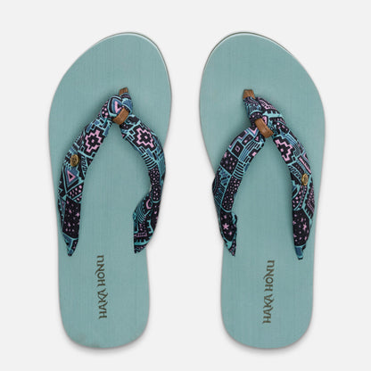 Sandalia Mujer Shancleta Verde Agua Haka Honu