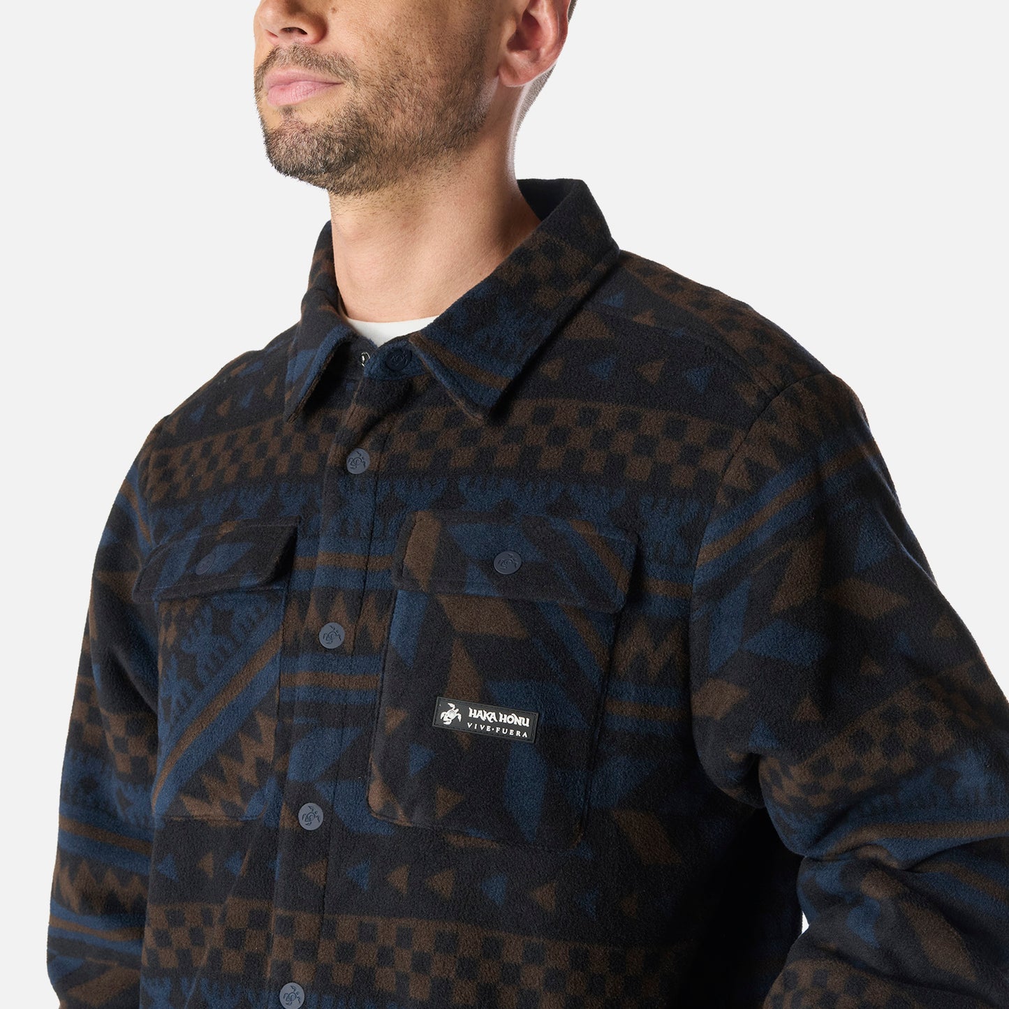 Camisa Hombre Cuentiao Print Azul Noche Haka Honu