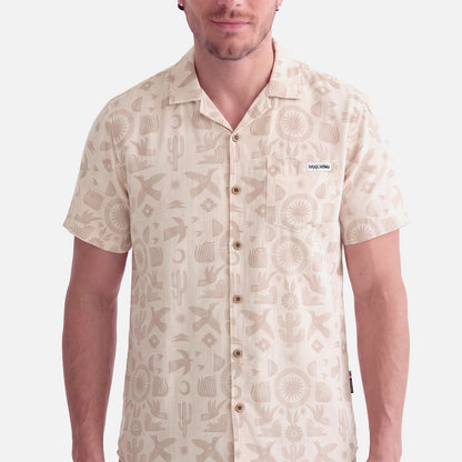 Camisa Hombre Linaje Print Taupe Haka Honu
