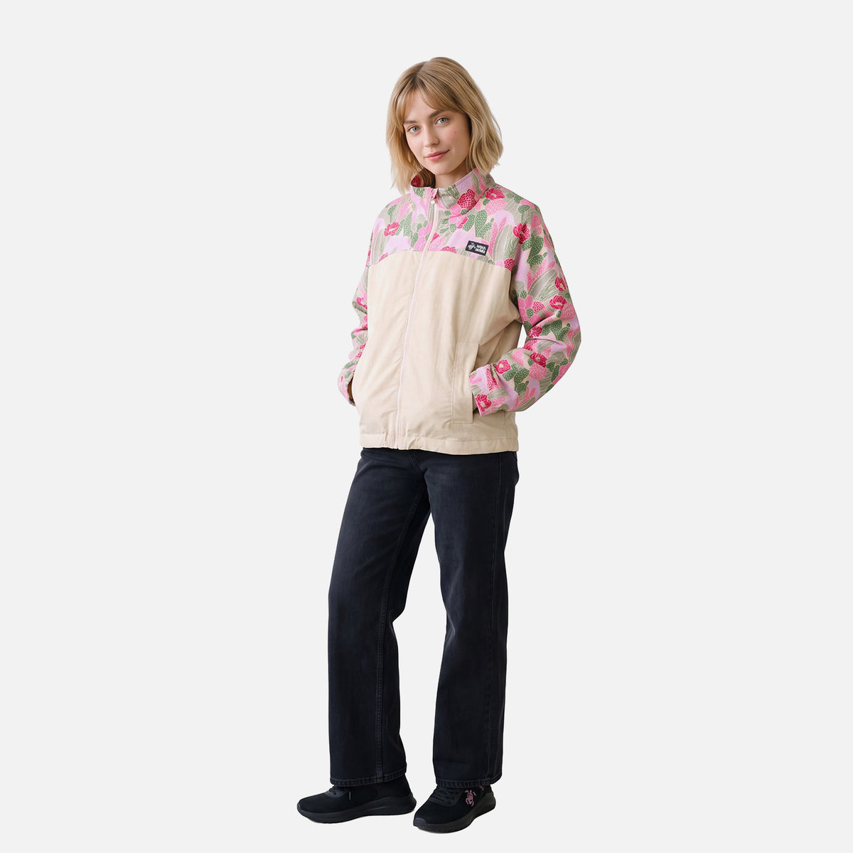 Chaqueta Mujer Hija Del Viento Print Crema Haka Honu