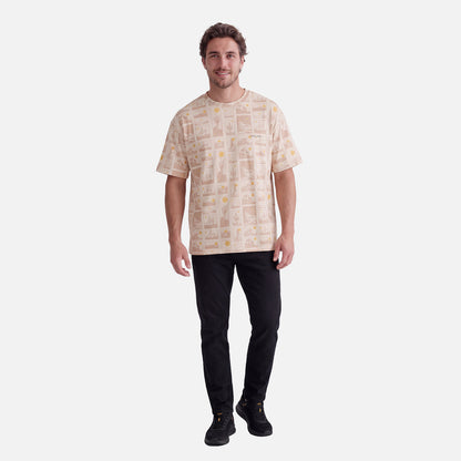 Polera Hombre Pinacoteca Print Taupe Haka Honu