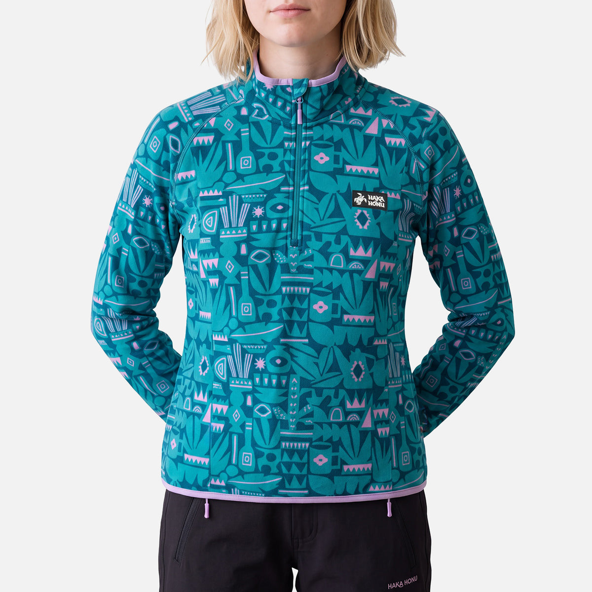 Polerón Mujer Taina Print Turquesa Haka Honu