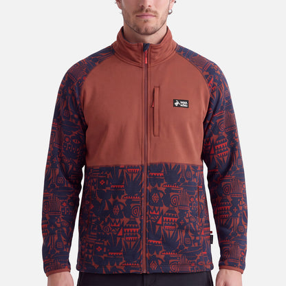 Polerón Hombre Taina Full Zip Print Terracota Haka Honu