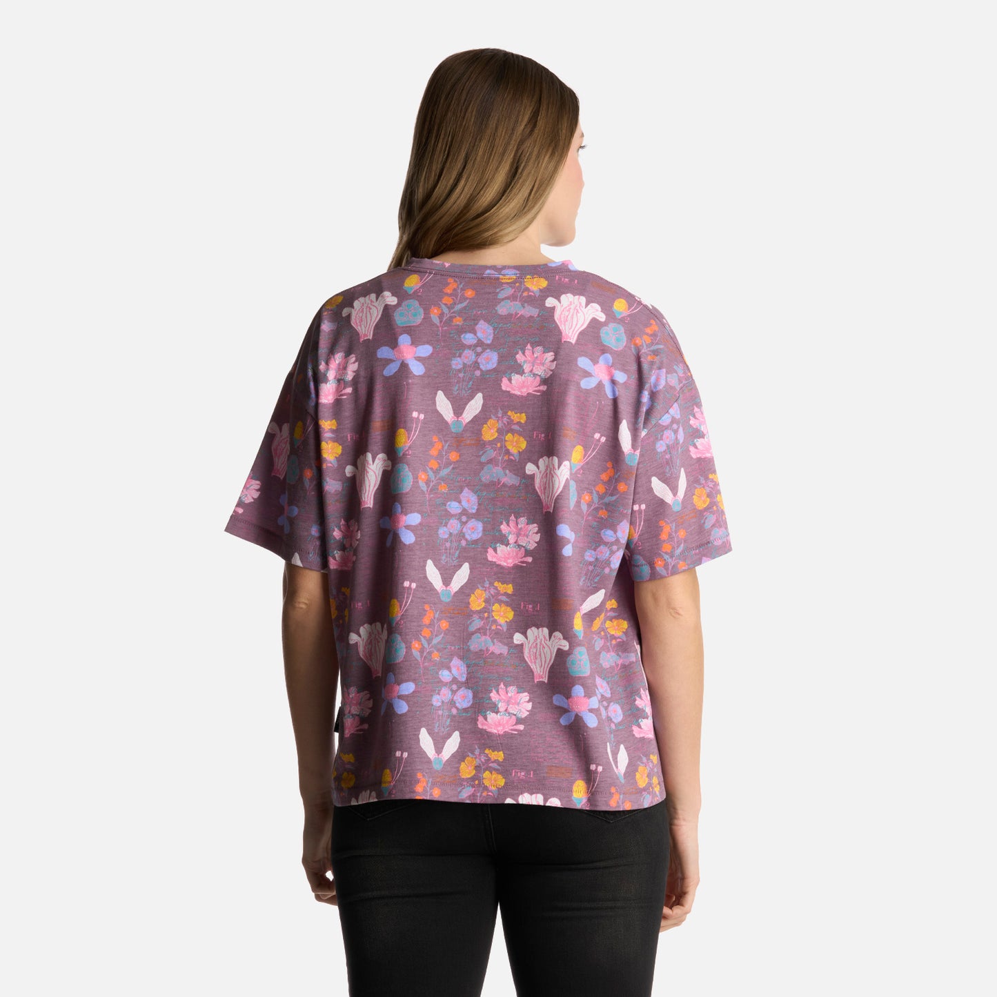 Polera Mujer Botanica Print Morado Haka Honu
